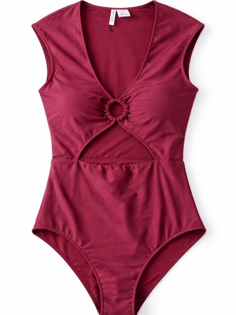 Sanctuary Deep Wine One-Piece Swimsuit with Front Ring Accent